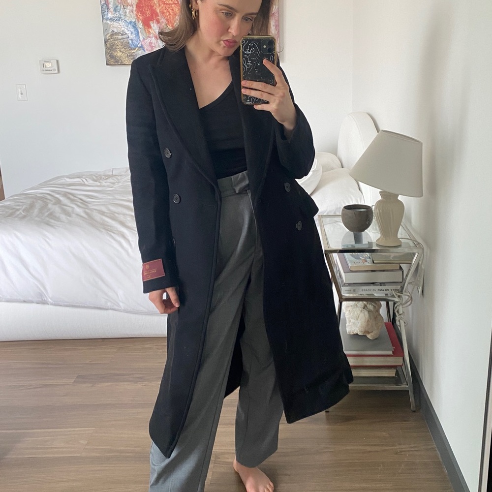 ARITZIA WILFRED WOOL CASHMERE BLACK COAT | XXS
